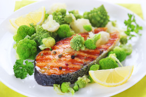 salmon with broccoli